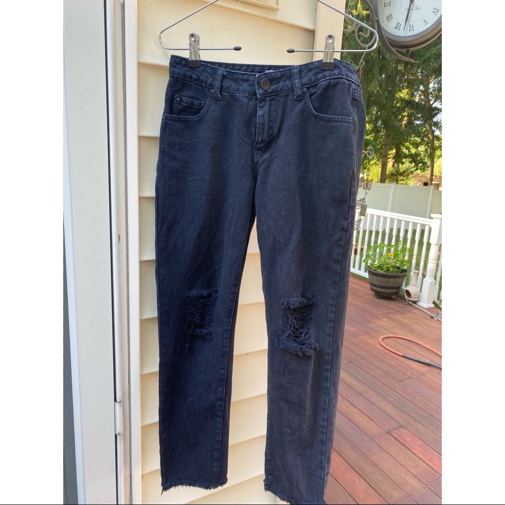 TOBI black washed denim ripped jeans